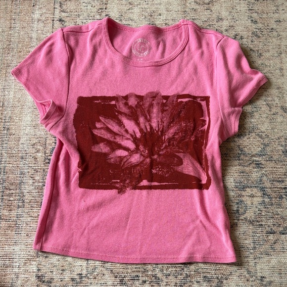 Urban Outfitters Tops - Urban Outfitters Pink Graphic Baby Tee